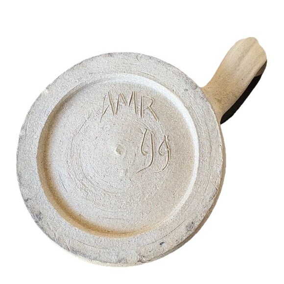 Vintage Hand Thrown Studio Art Pottery Stoneware  Coffee Mug Blue Glaze Signed - Picture 6 of 6